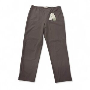 Eileen Fisher Petite Slim Ankle Pants Medium PM NWT Stretch Twill Side Zip Brown